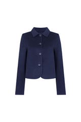 Navy Double Face Cropped Jacket