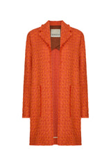 Orange Boucle Tweed Coat