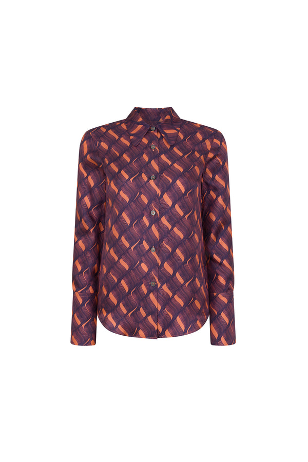 Silk Wave Print Shirt