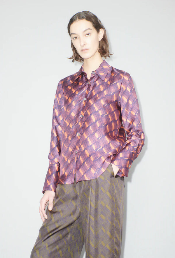 Silk Wave Print Shirt