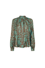 Caramel Leaf Print Blouse