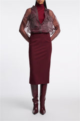 Burgundy Punto Milano Skirt