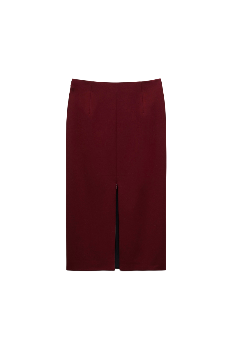 Burgundy Punto Milano Skirt