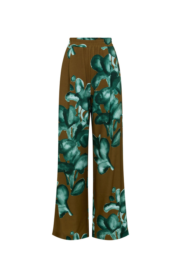 Floral Print Pull On Trousers