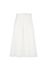 White Cotton A-line Skirt