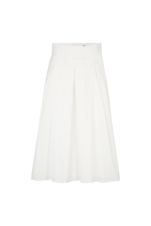 White Cotton A-line Skirt