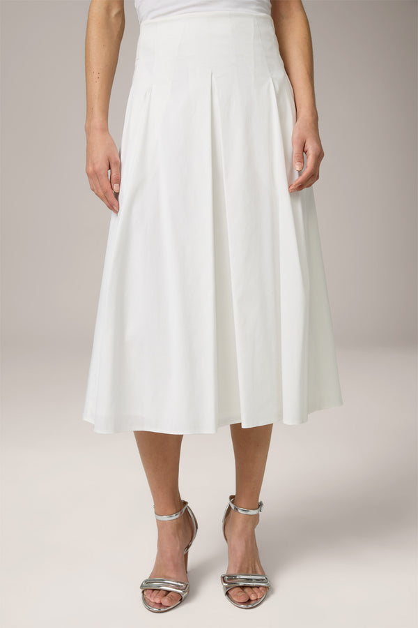 White Cotton A-line Skirt