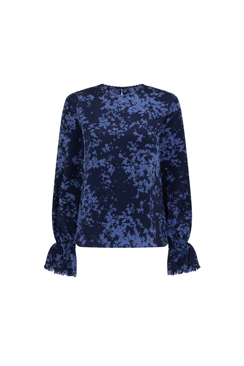 Blue Floral Blouse