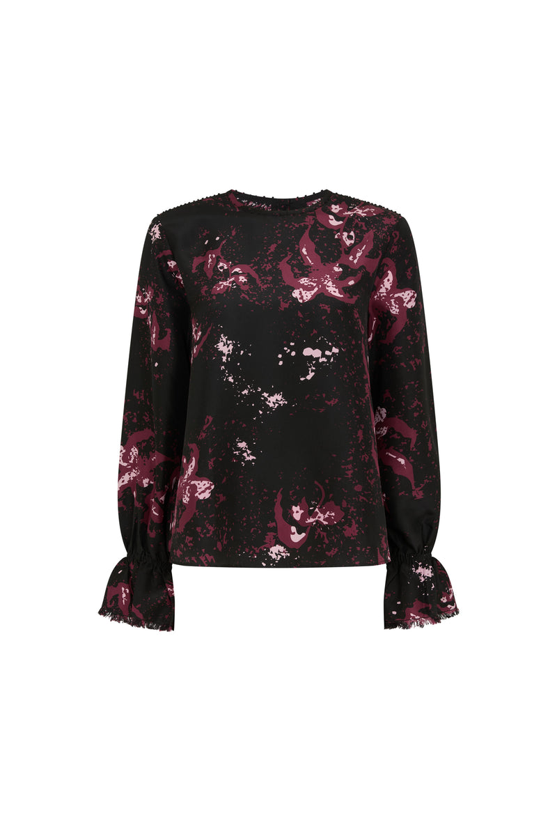 Burgundy Floral Blouse