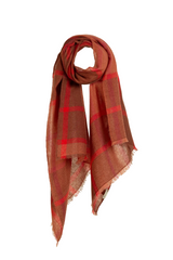 Red Check Cashmere Shawl