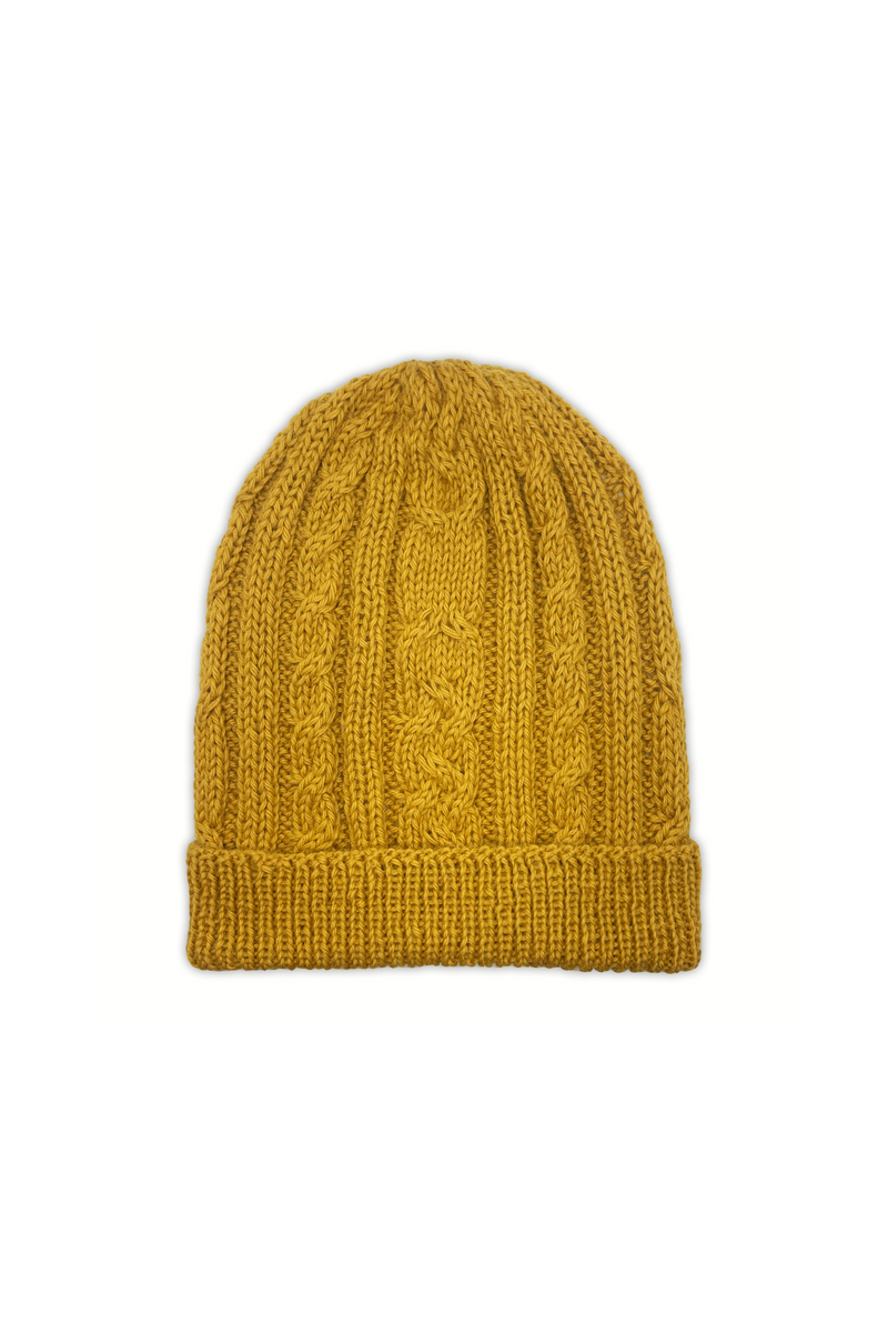 Gold Cable Knit Hat