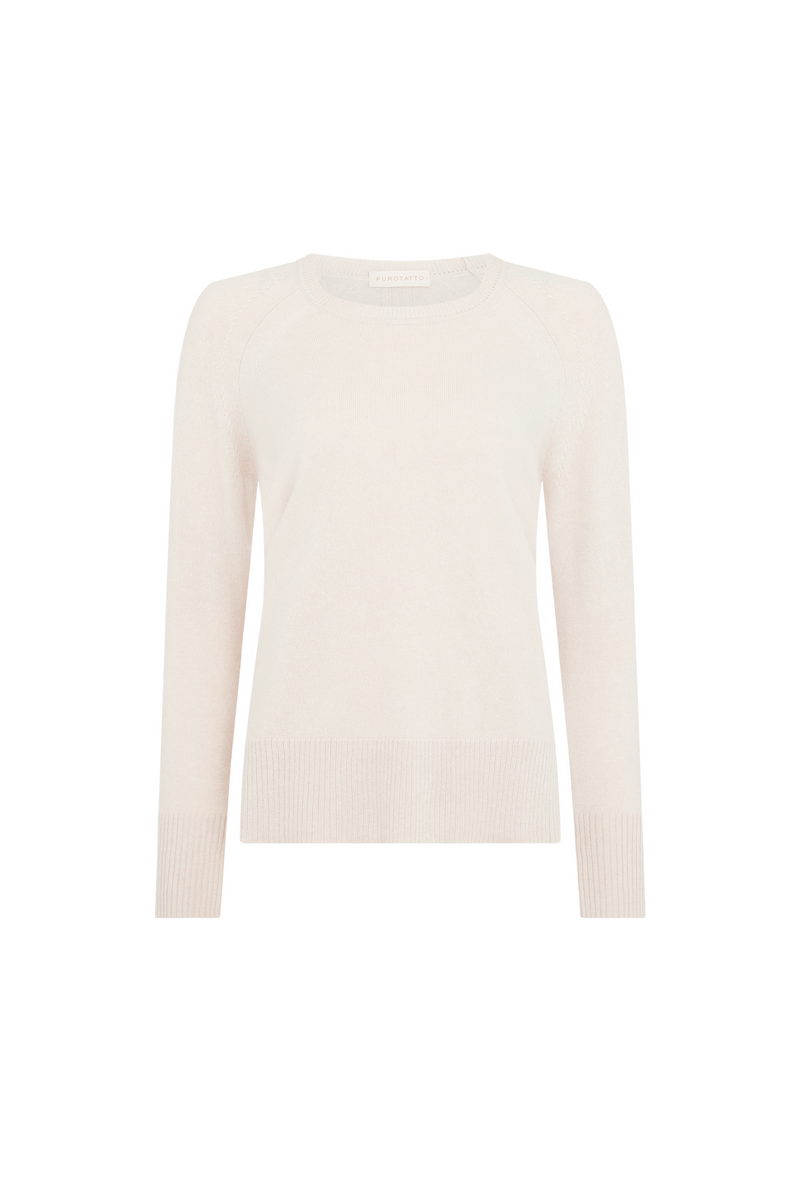 Ivory Boat Neck Cashmere Sweater