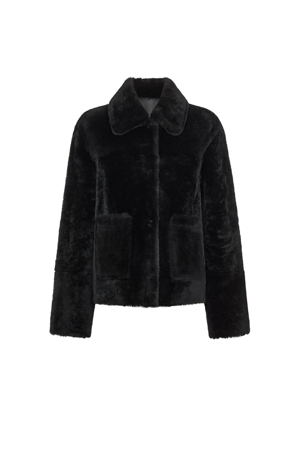 Black Shearling Reversible Jacket