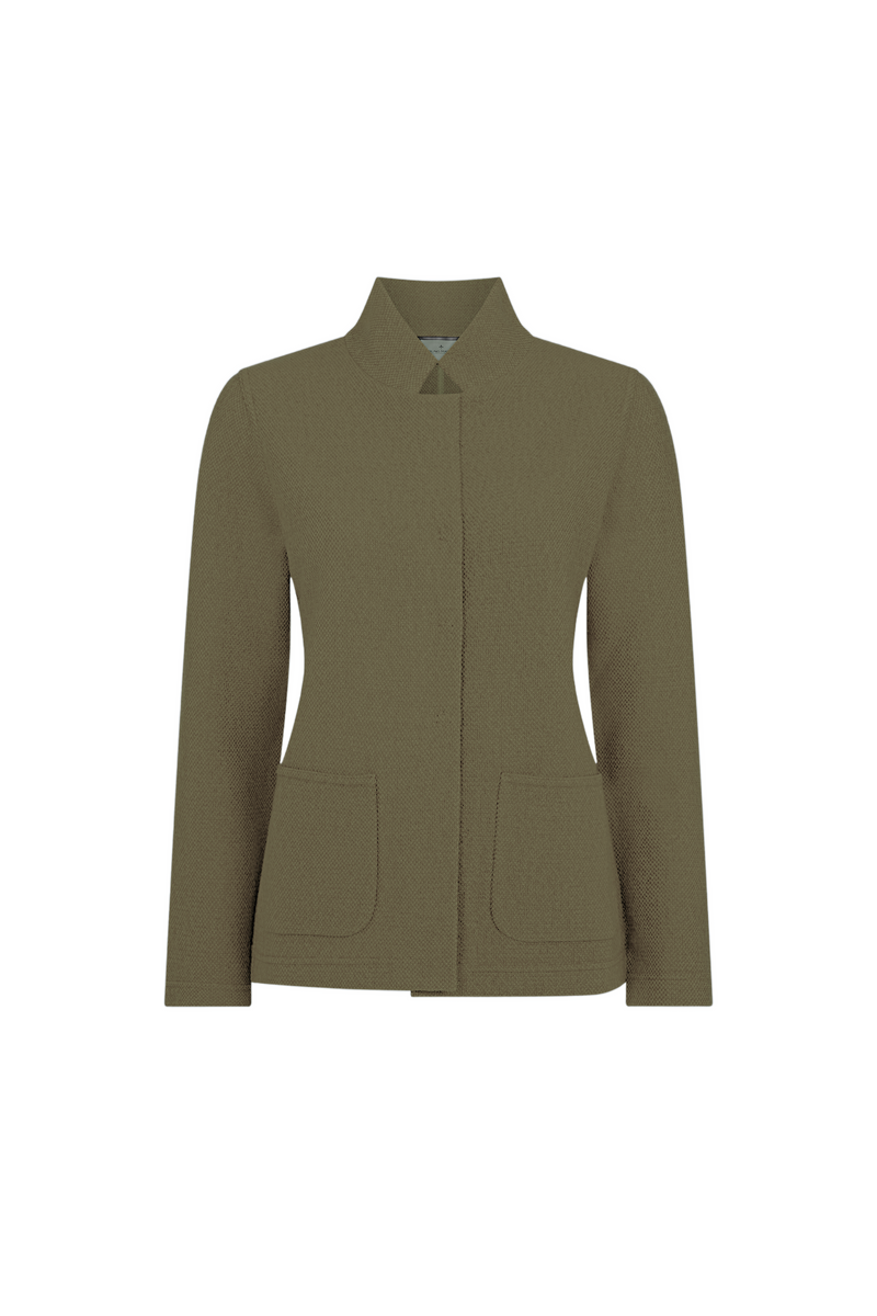 Olive Wool Pique Blazer