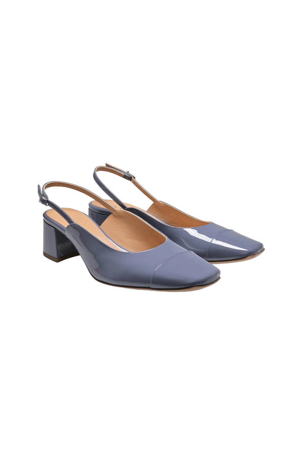 Blue Patent Slingbacks