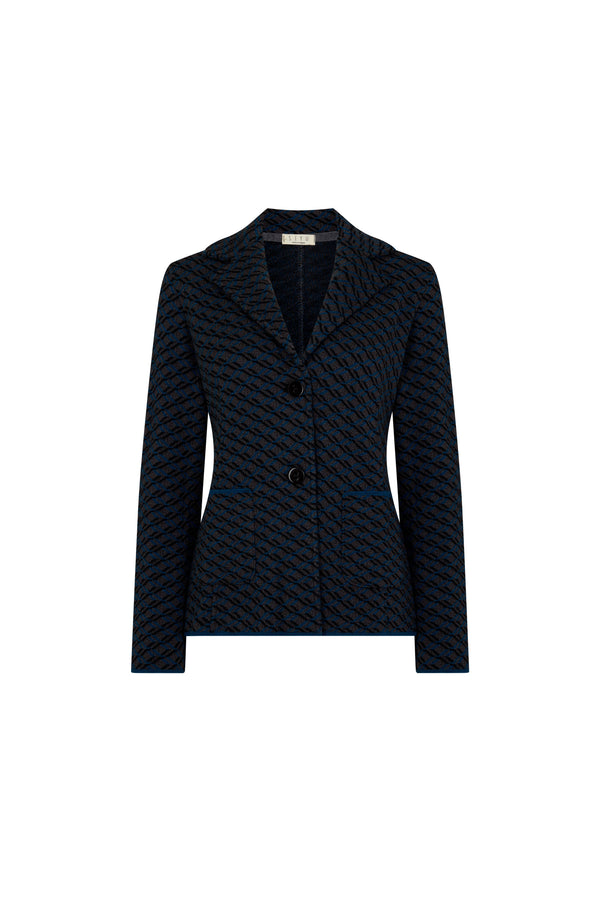 Anthracite Geometric Knitted Blazer