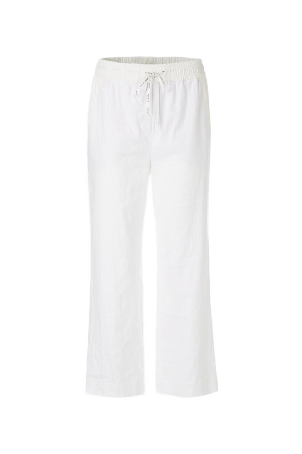 White Linen Mix Trousers