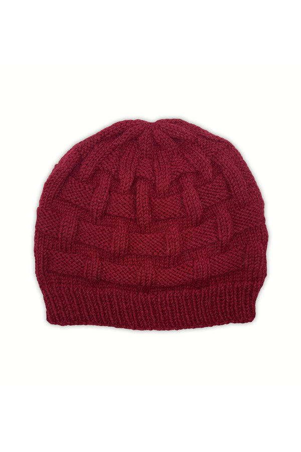 Burgundy Woven Hat