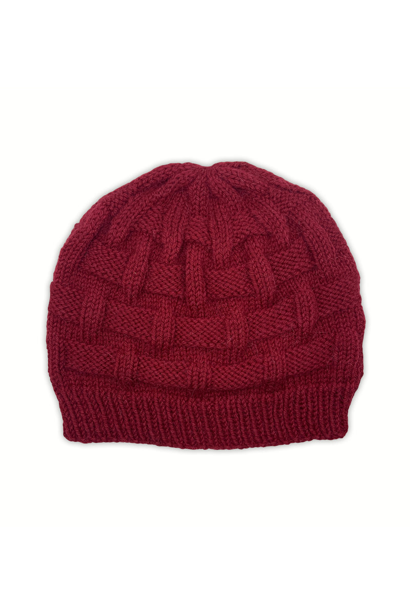 Burgundy Woven Hat