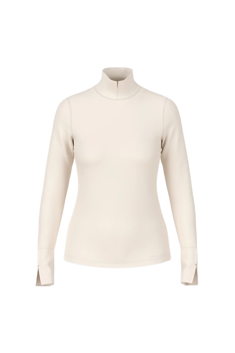 Chalk Split Neck Polo Top