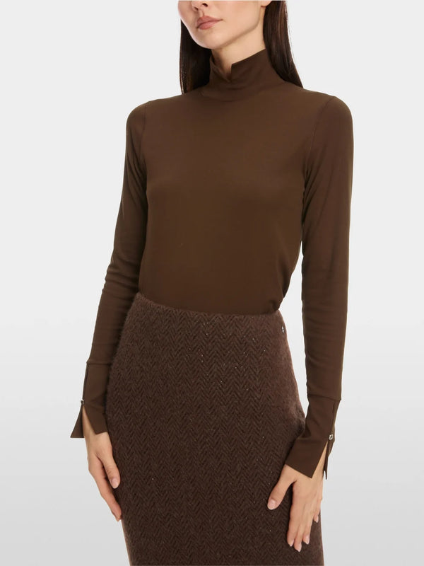 Chocolate Split Neck Polo Top