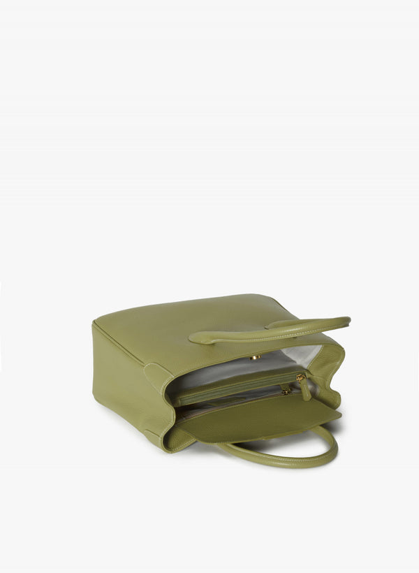 Olive Leather Handle Bag