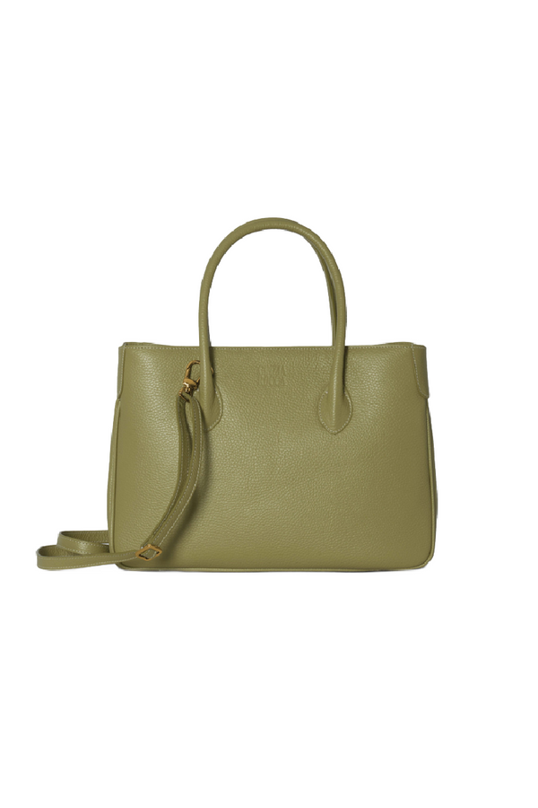 Olive Leather Handle Bag