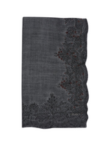 Slate Embroidered Edge Scarf