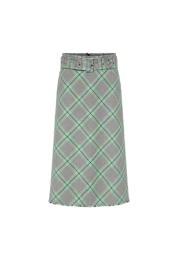 Green Check Midi Skirt