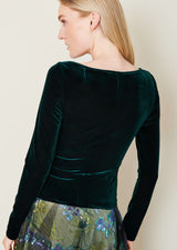 Hunter Velvet Boat Neck Top