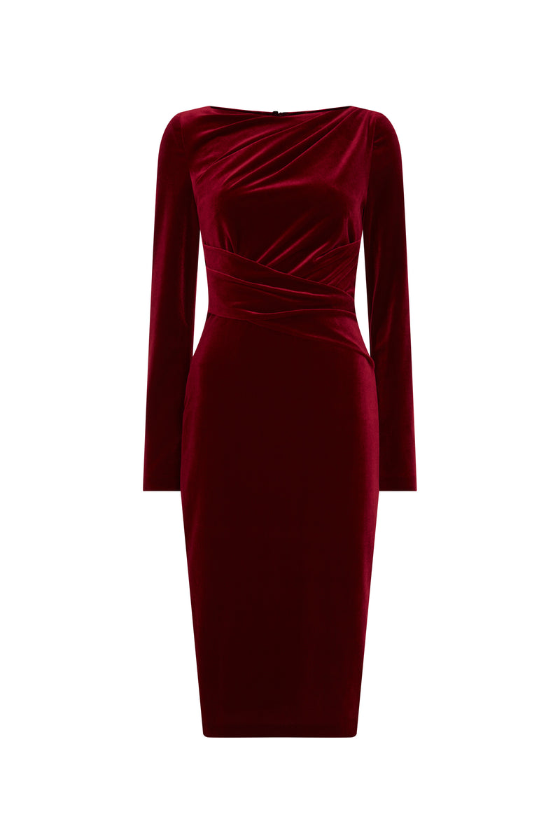 Burgundy Velvet Dress