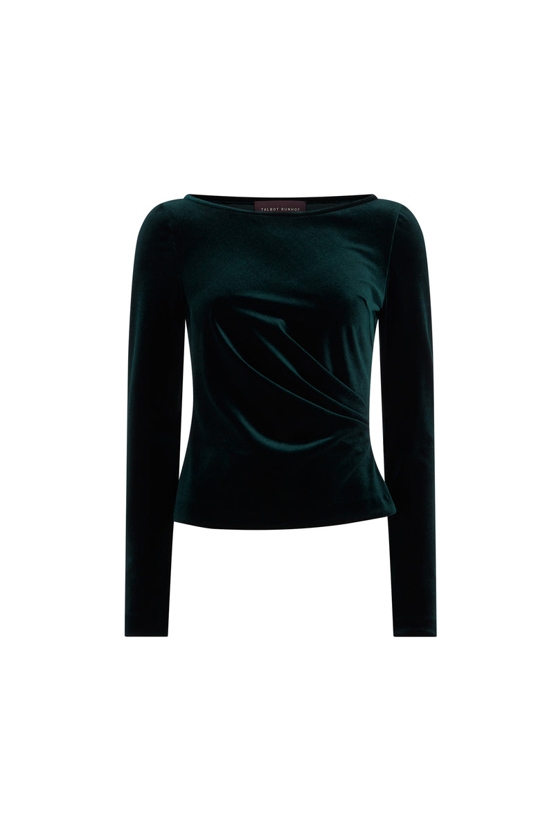 Hunter Velvet Boat Neck Top