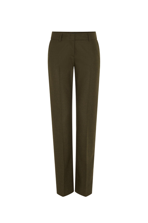 Olive Flannel Kim Trousers